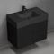 Floating Black Bathroom Vanity, Modern, 32